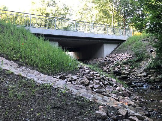 1-Feld Brücke in Ortbetonbauweise